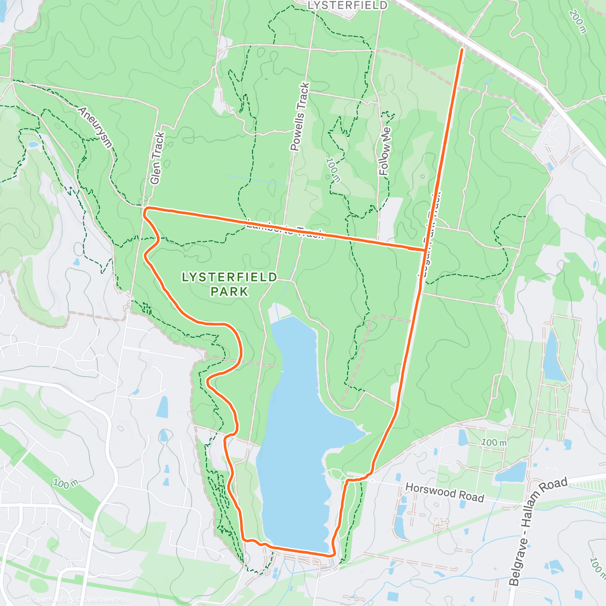 Map of the activity, Afternoon Run