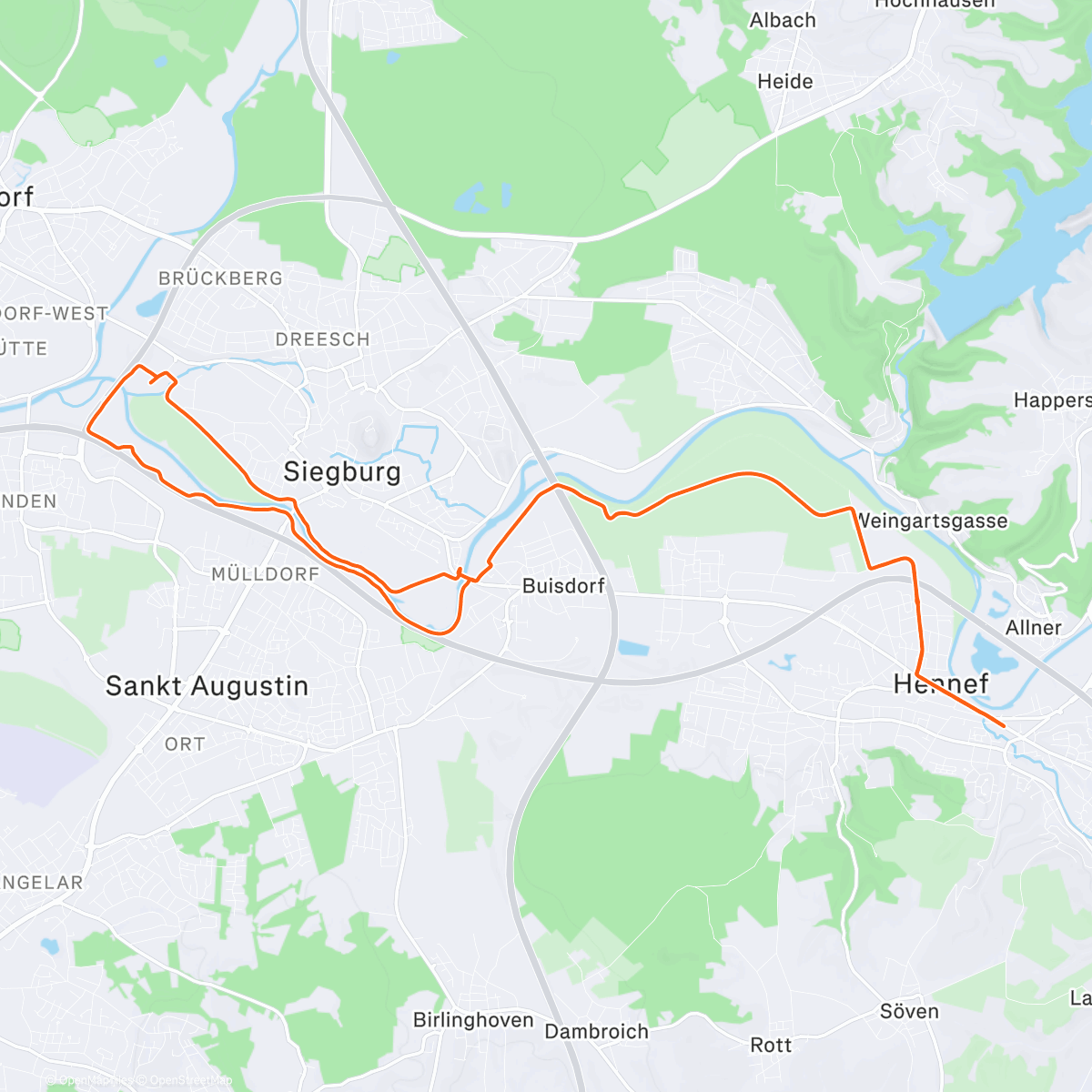 Map of the activity, Radfahrt am Morgen