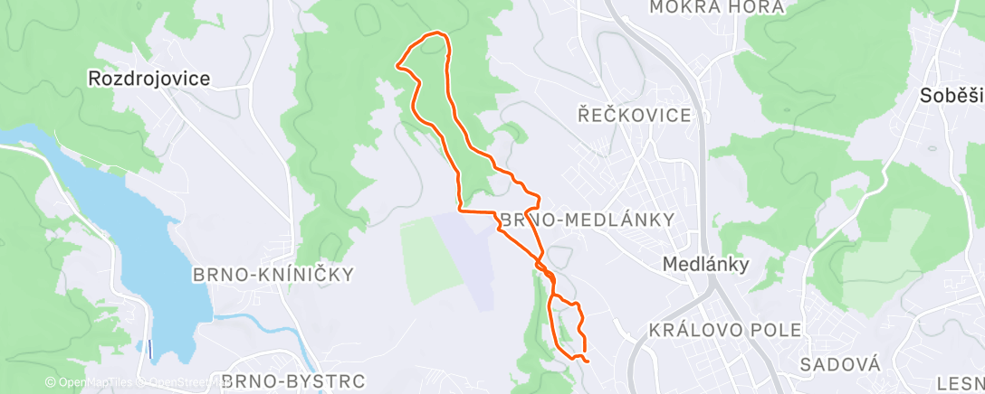 Map of the activity, Afternoon Run