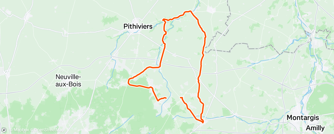 Map of the activity, 🚴‍♂️ Super U Beaune-la-Rolande