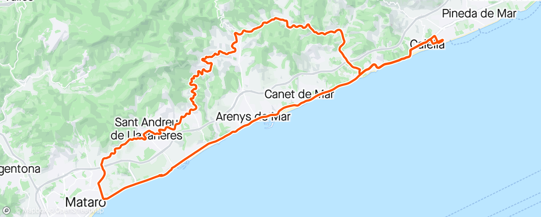 Mapa da atividade, Costa Brava - Mataro