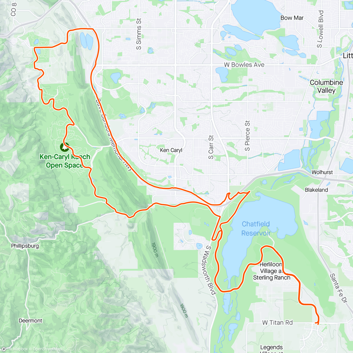 Map of the activity, Catchup Ride w/Kelly