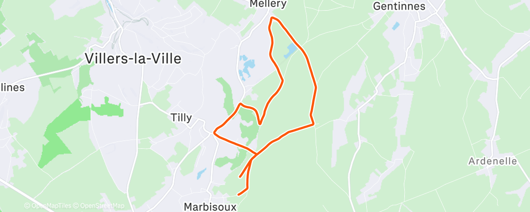 Карта физической активности (Trail le matin)