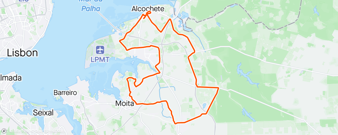 Map of the activity, Volta de bicicleta matinal