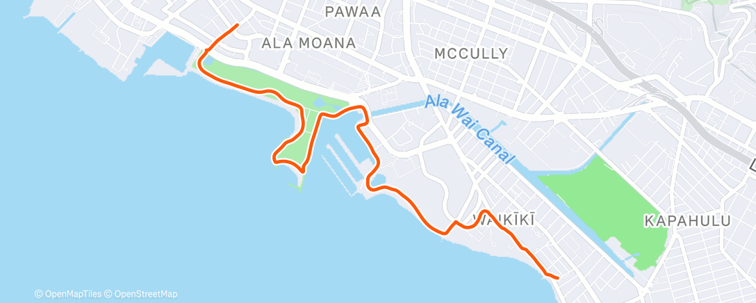 Map of the activity, Afternoon Run