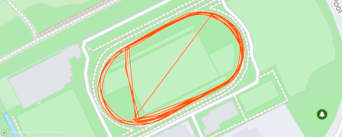 Map of the activity, 1x 1000m, 6 x 300m