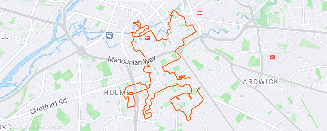 Mapa de la actividad (Manchester urban orienteering)