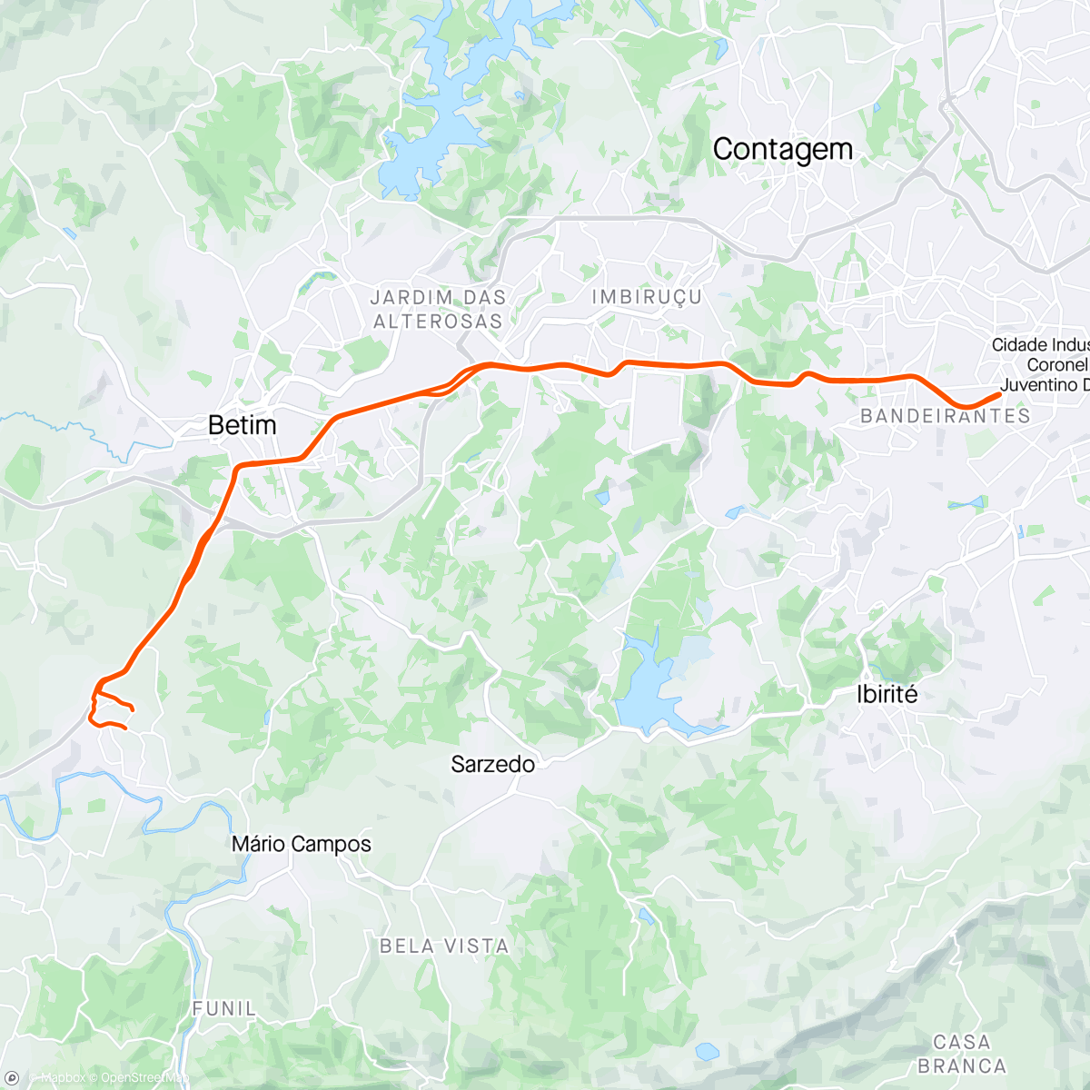 Map of the activity, Treninho d hj 30 milhas
