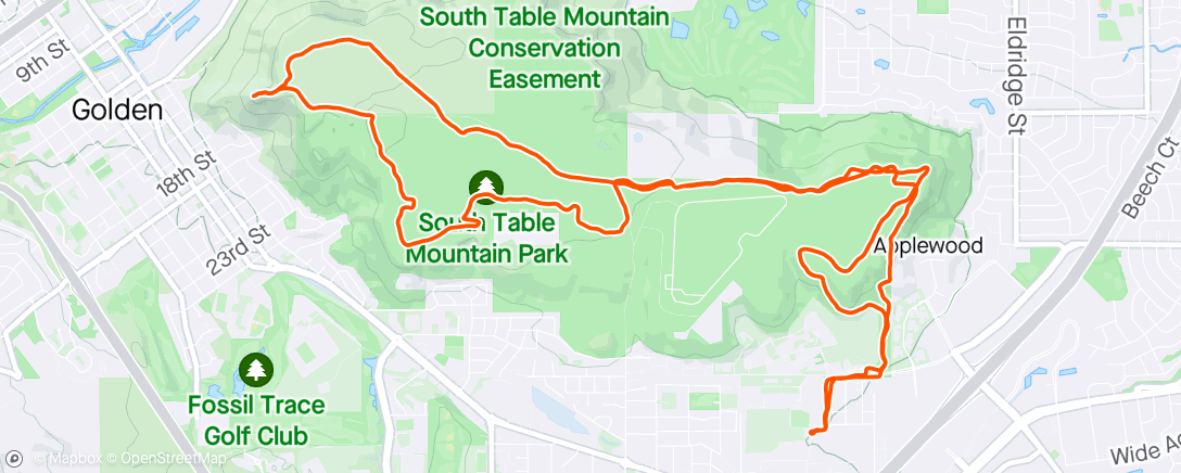 Map of the activity, South Table Mtn with DMB