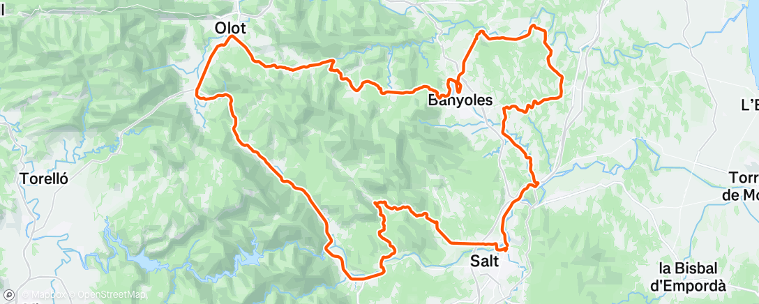 Map of the activity, Lunch Ride