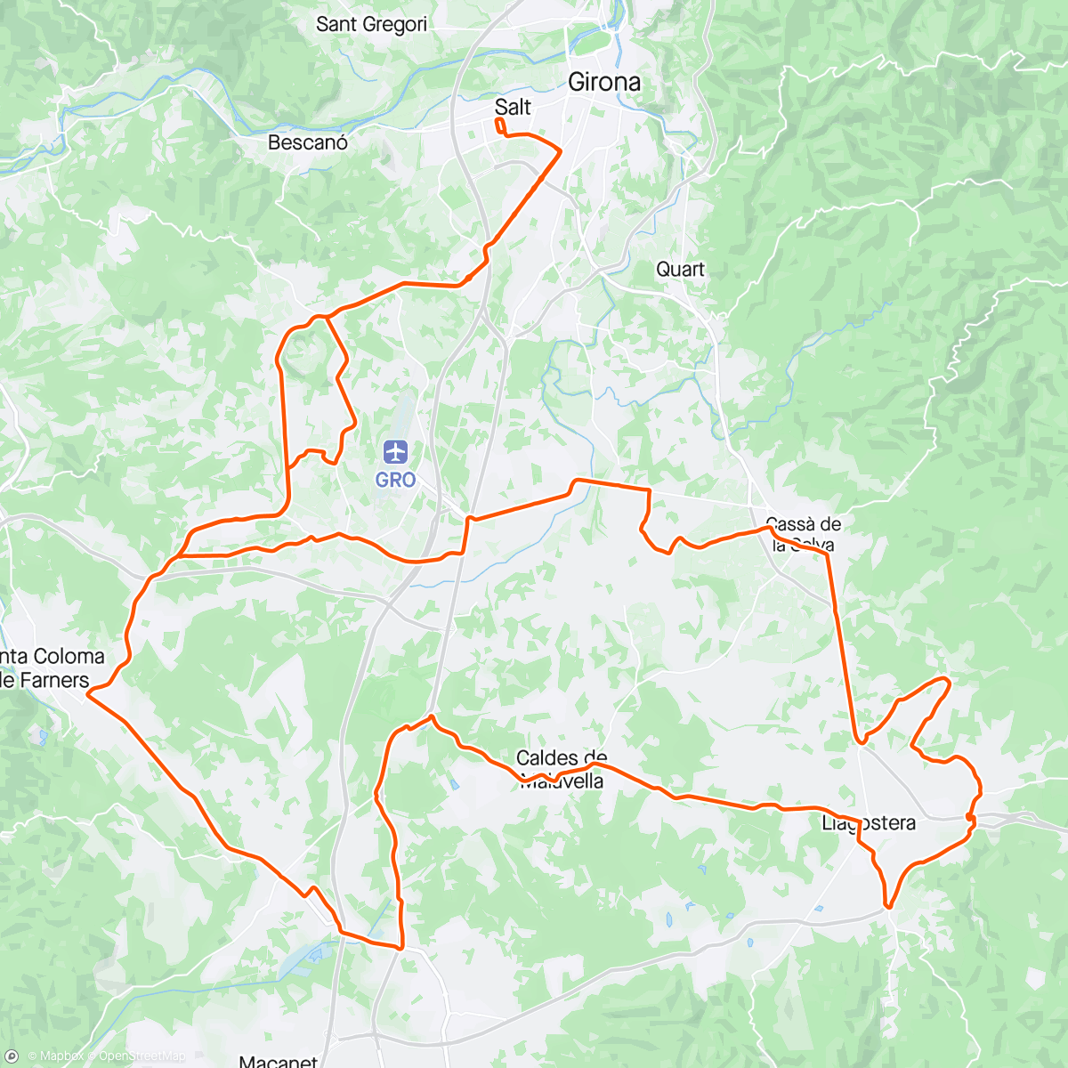 Map of the activity, Passejada post-plujes amb la grupeta