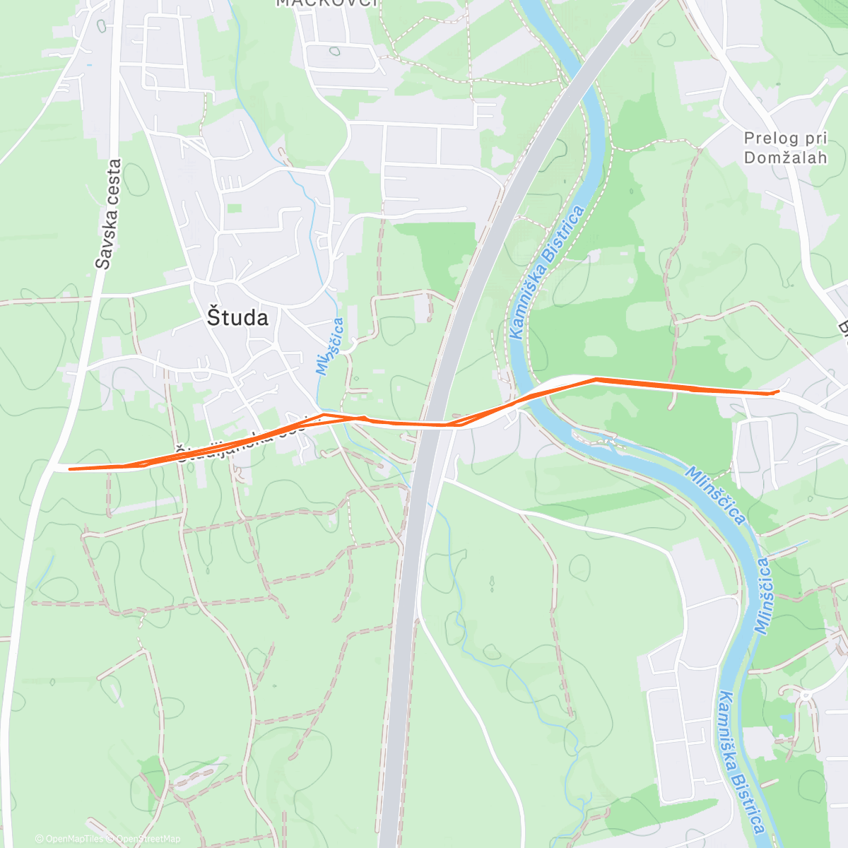 Map of the activity, Afternoon Walk