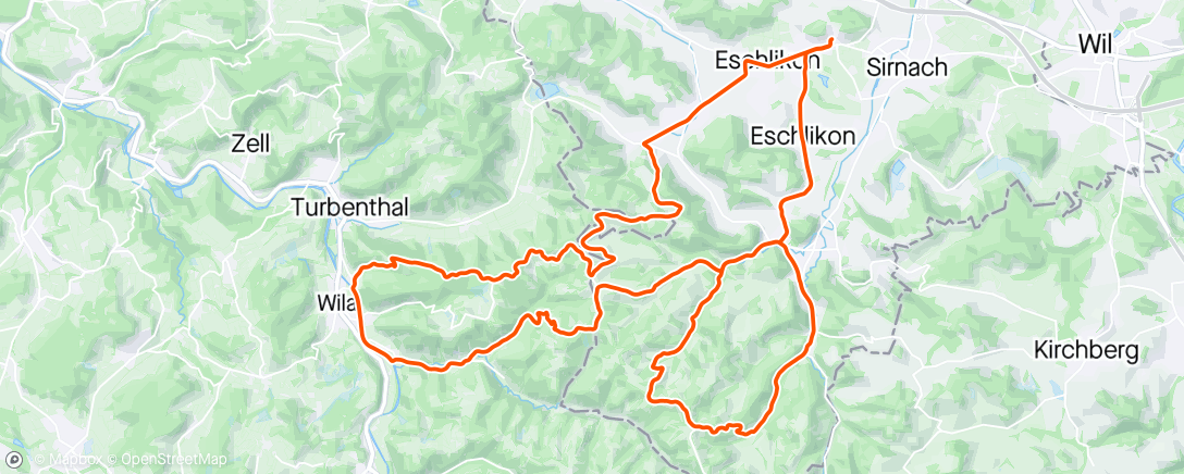 Mapa de la actividad, Radfahrt am Mittag