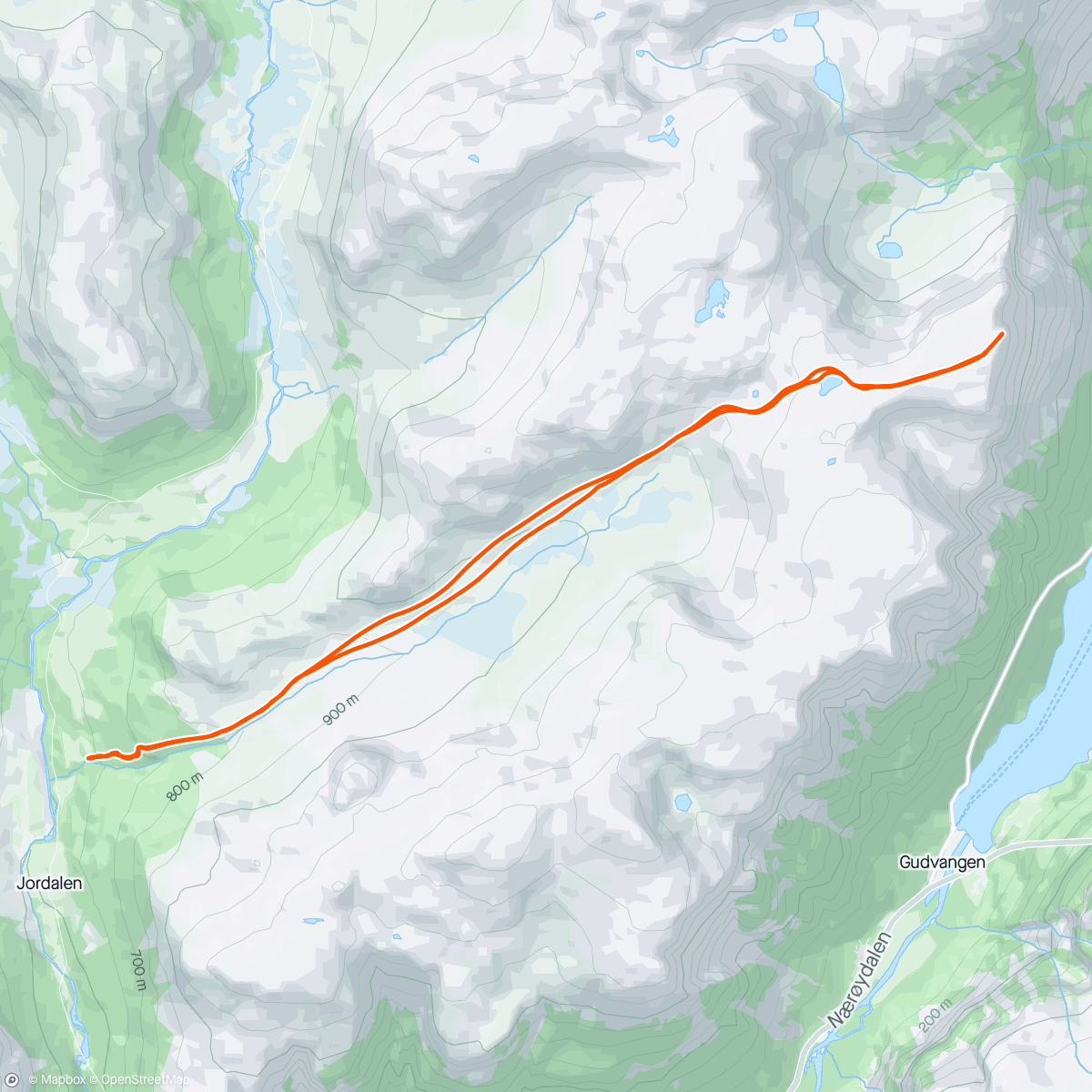 Map of the activity, Bakkanosi fra Jordalen.