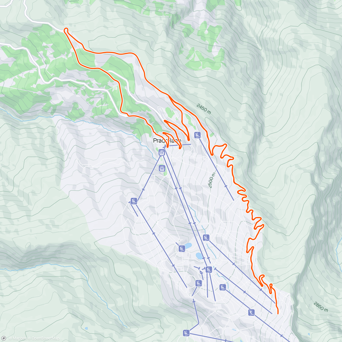 Map of the activity, Sierra