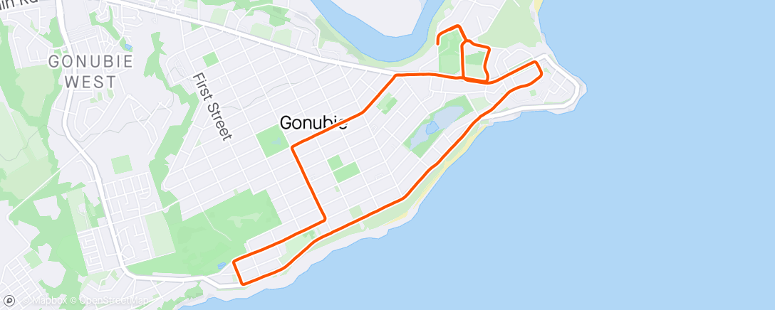 Map of the activity, Gonubie 8km time trial