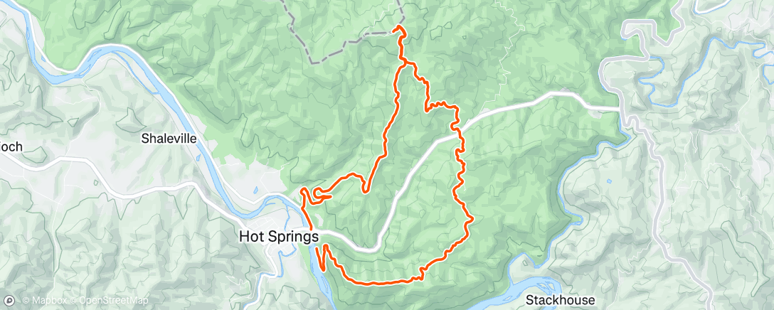 Map of the activity, AT Hot Spring to Rich mountain Fire Tower with Uzi 🥾
