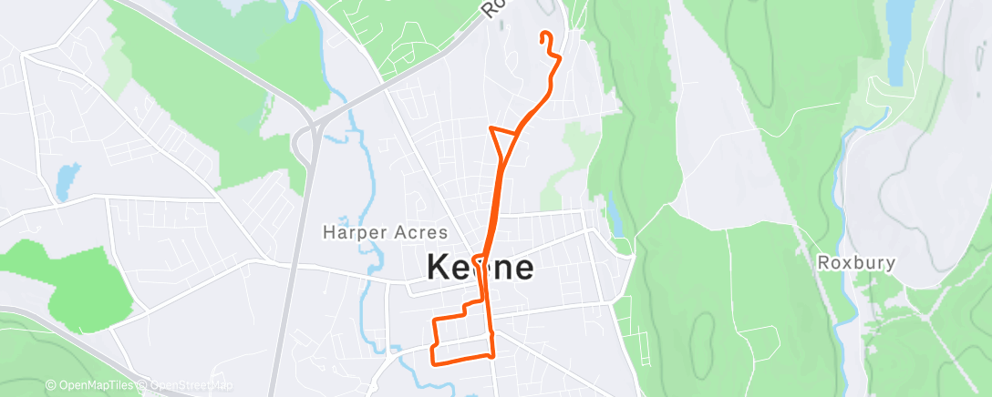 Map of the activity, Evening Run