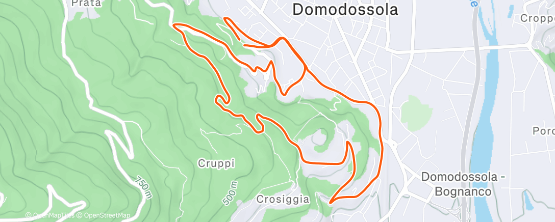 Map of the activity, Corsa dell'ora di pranzo