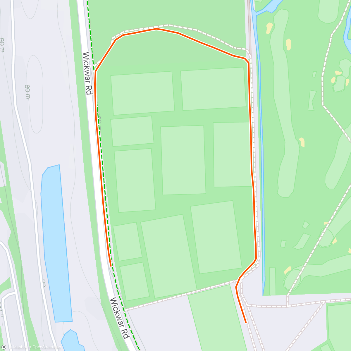 Map of the activity, Just a mile. End of.