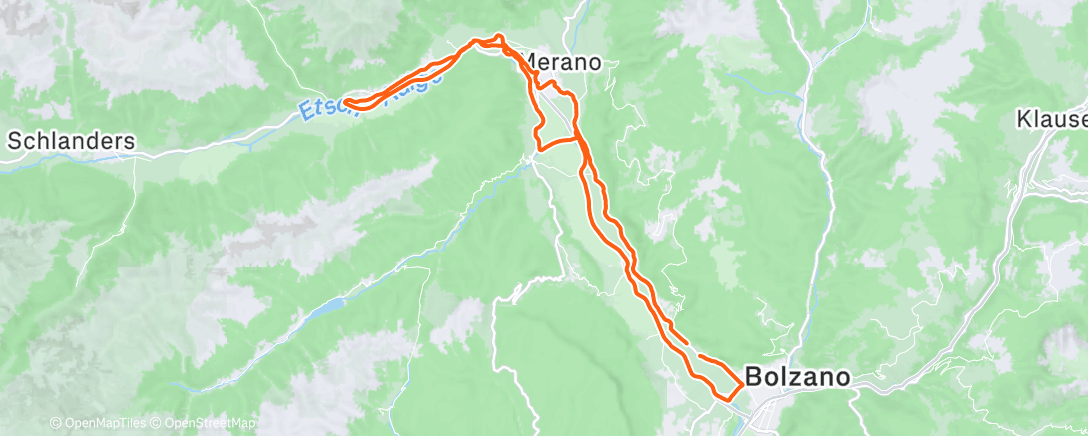 Map of the activity, Pedalata dell'ora di pranzo