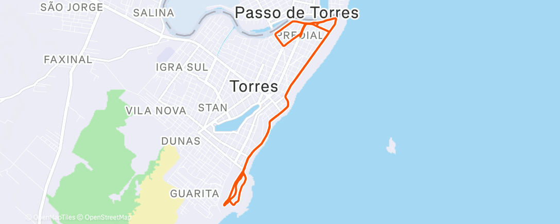 Map of the activity, Corrida matinal