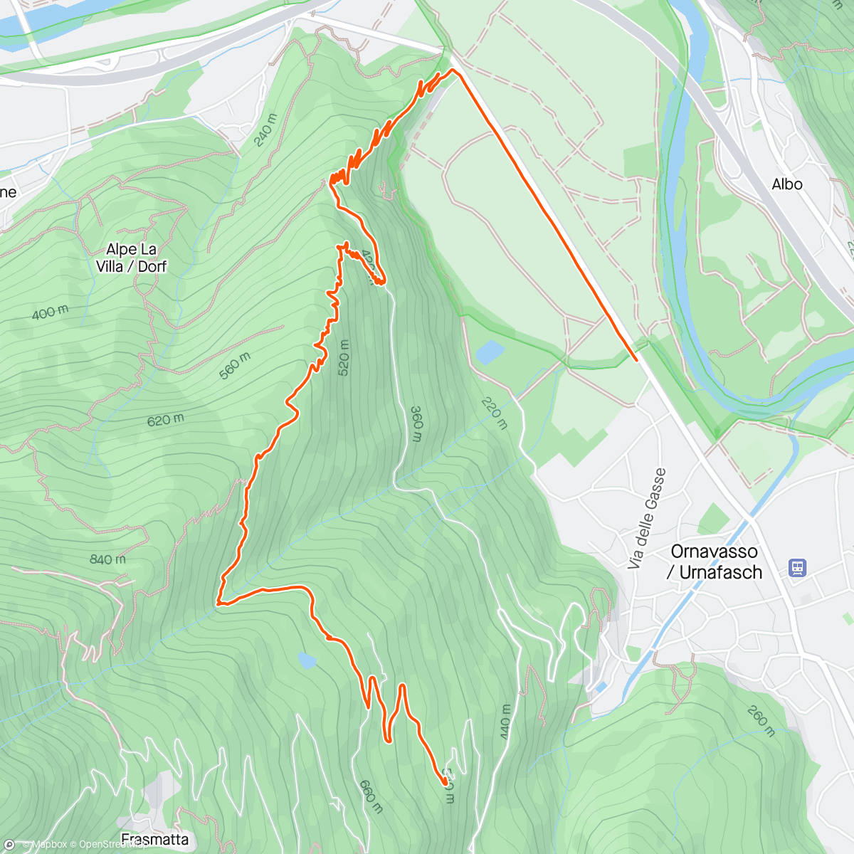 Map of the activity, When my niece has to preparare her XC season - Back home! 🤩