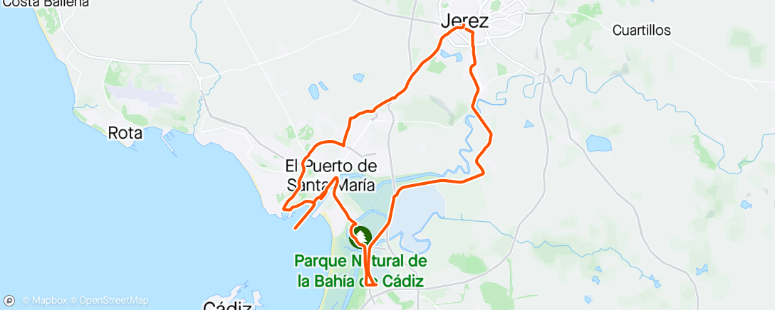 Map of the activity, El Puerto gravel