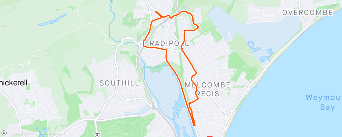 Mapa da atividade, Evening Run with Ian at EHH Short Group from Swannery with Fleur 😊
