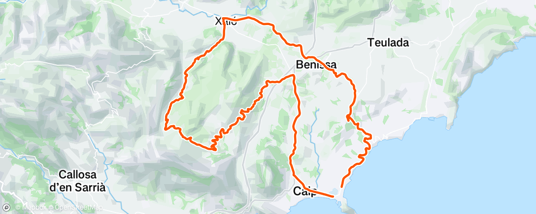 Map of the activity, Bicicleta por la mañana