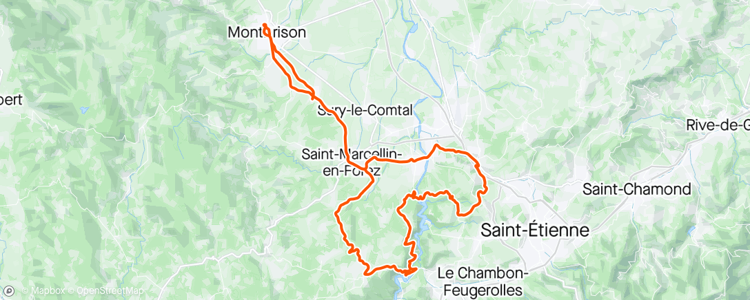 Mapa da atividade, Sortie vélo avec montbrison triathlon