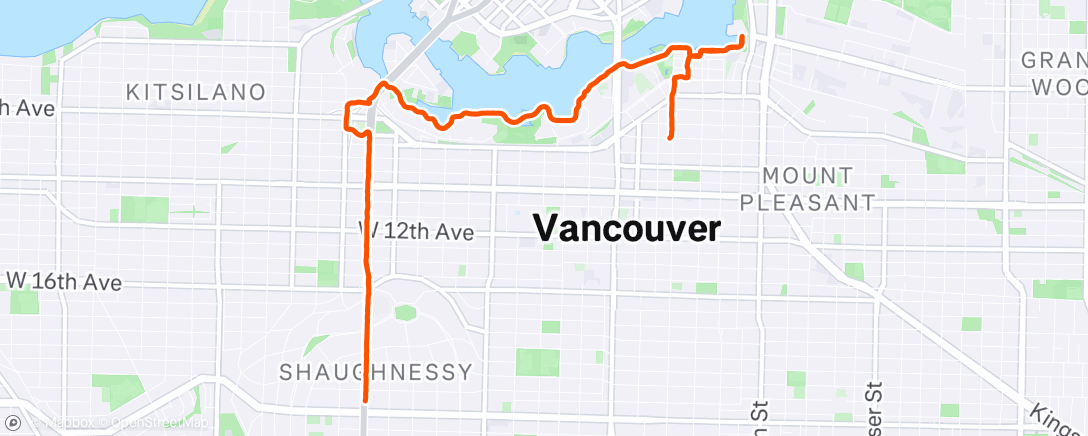 Map of the activity, Morning Run