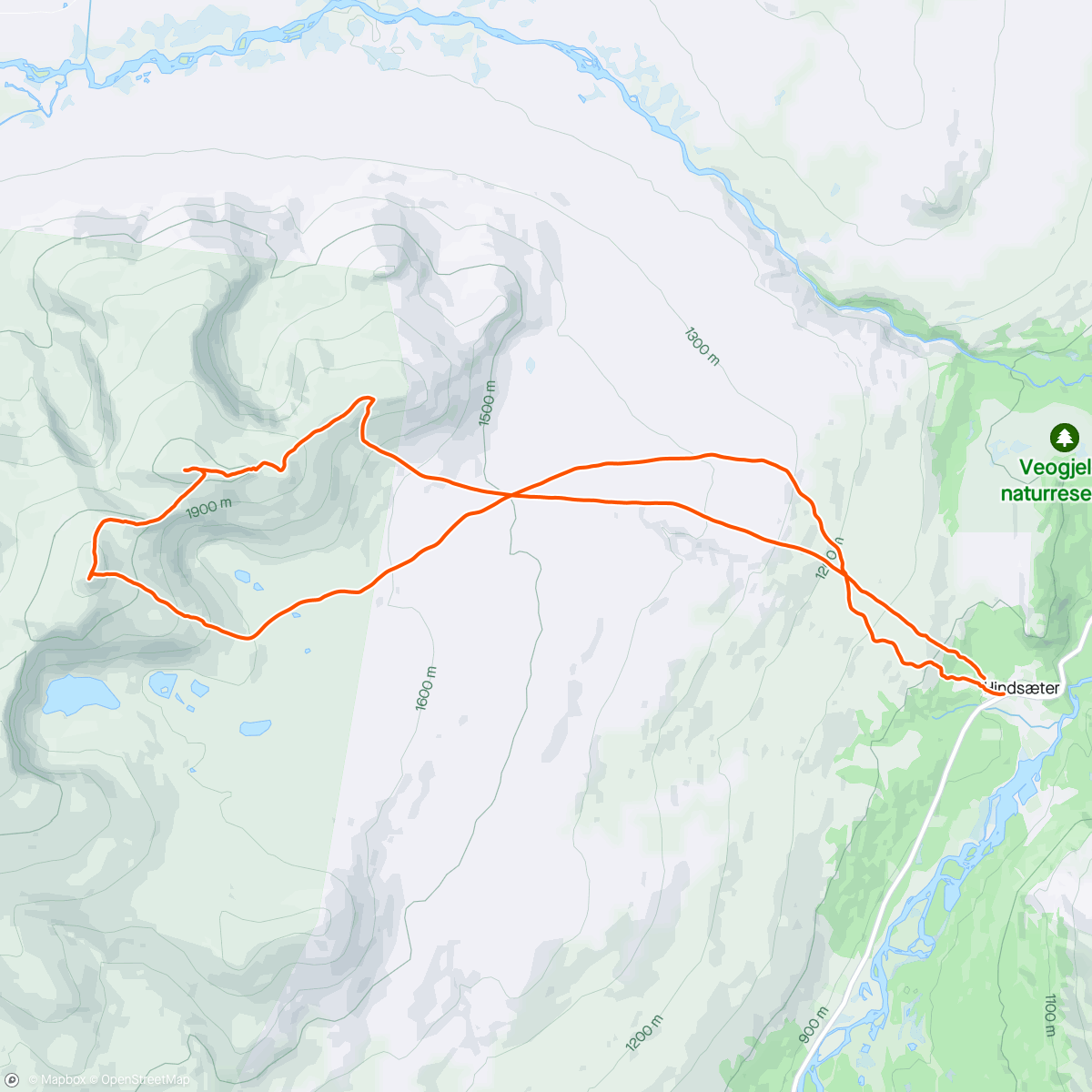 Map of the activity, Aust, vest og storNubben med Emil og Per