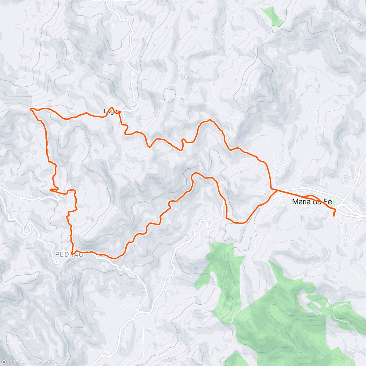 Map of the activity, 3° Pedal de Santo Expedito em Maria da Fé
