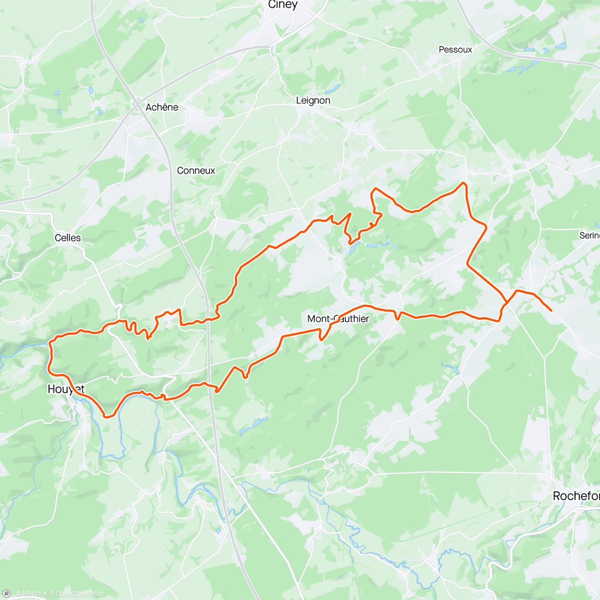 Map of the activity, Dag 1 familieweekend Ardennen