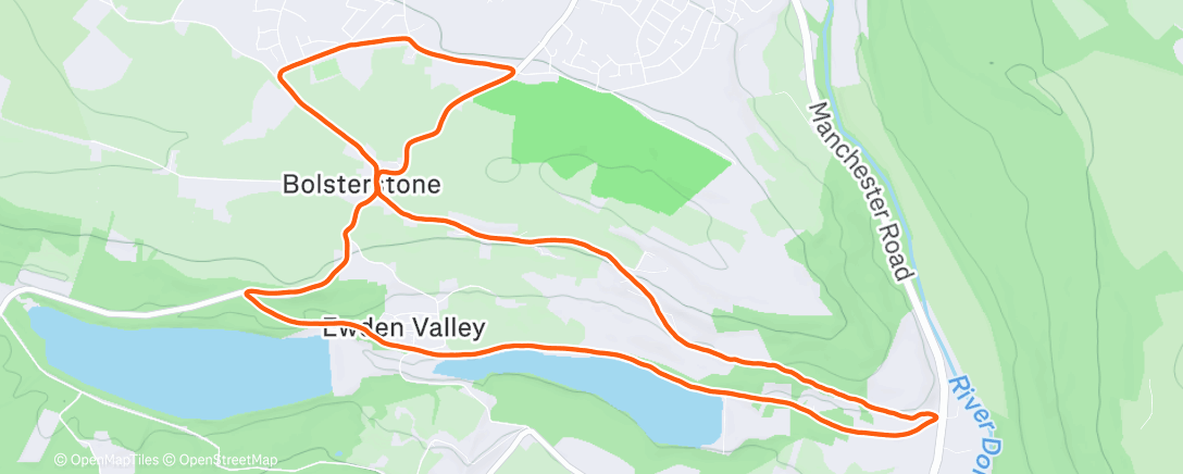 Map of the activity, Dark Peak Winter Mondays - More Hall Reservoir Road