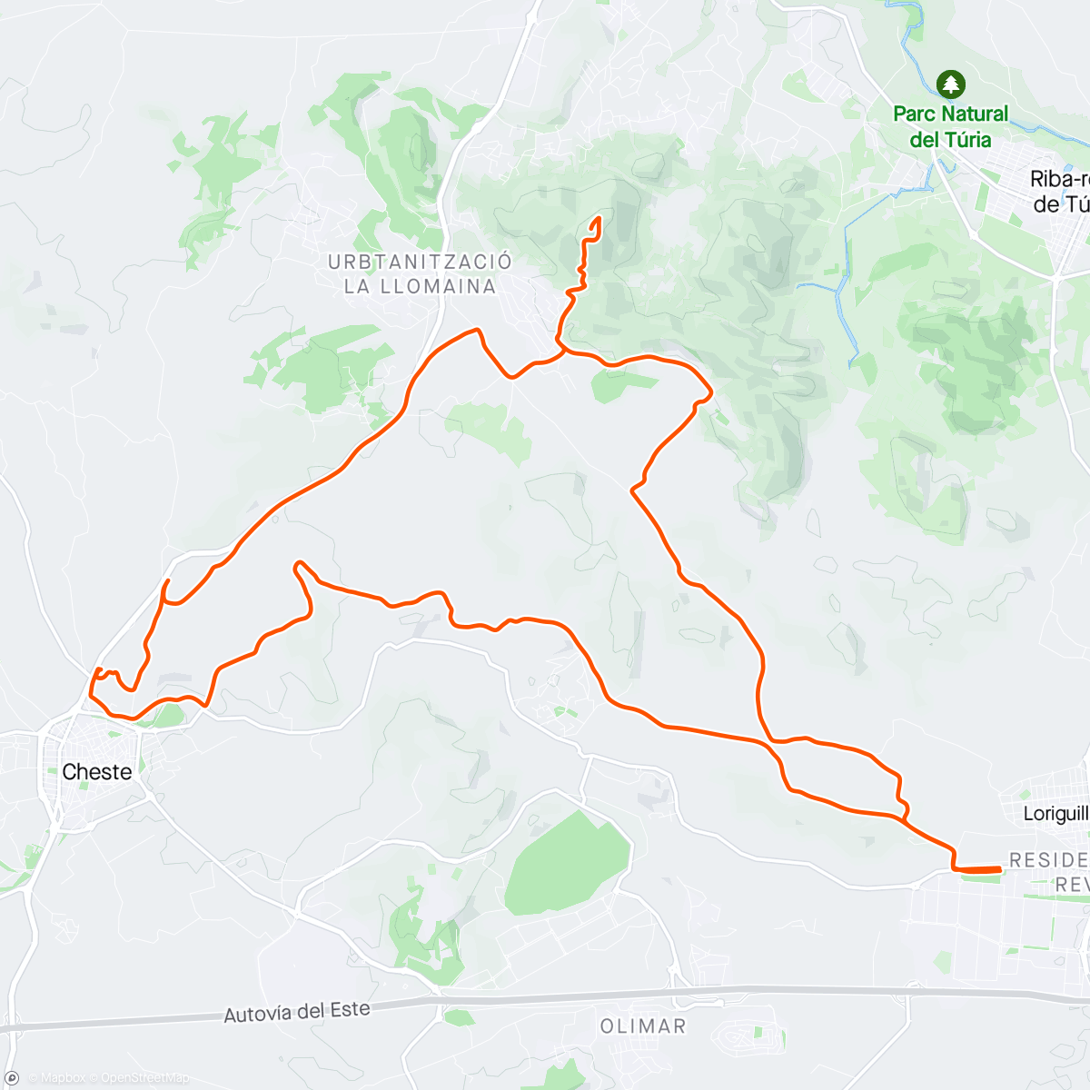Map of the activity, Vuelta por la zona