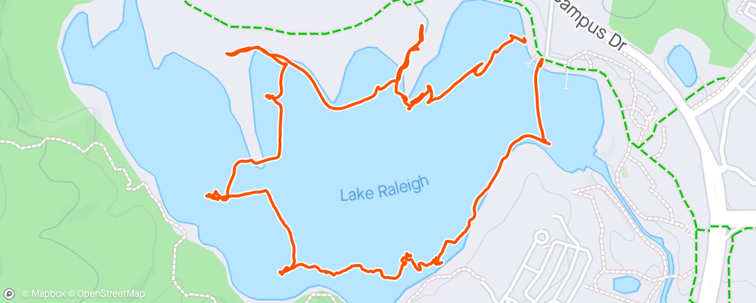 Map of the activity, Exploring Lake Raleigh