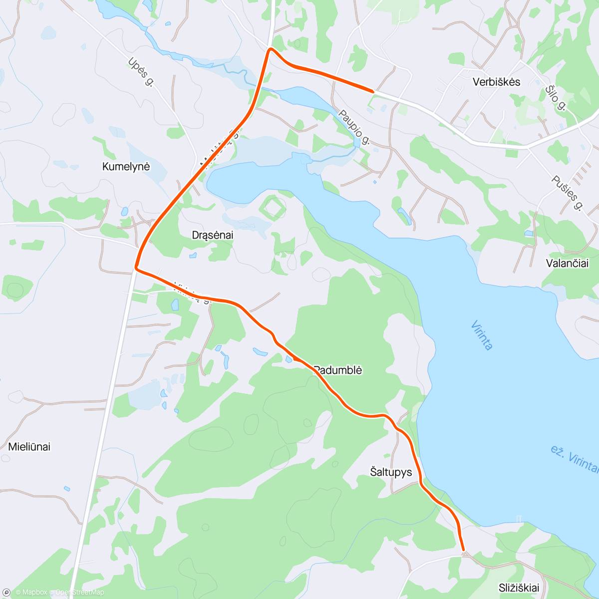 Map of the activity, Test ride