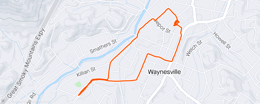 Map of the activity, F3 Waynesville - Baby Daddy Q