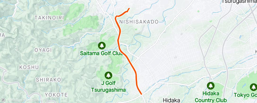 Map of the activity, 4/30 毛呂山・日高 12K