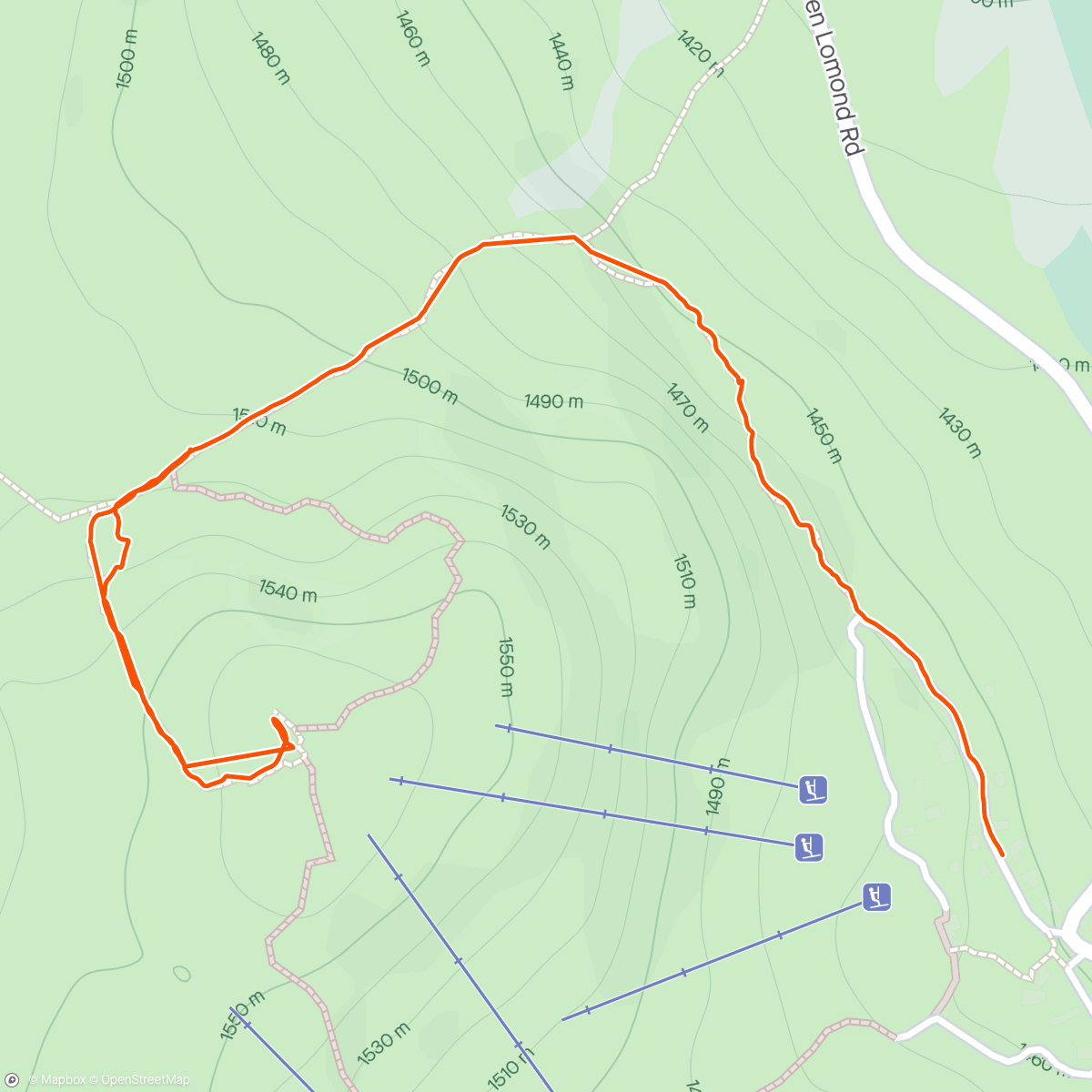 Map of the activity, Top of Ben Lomond