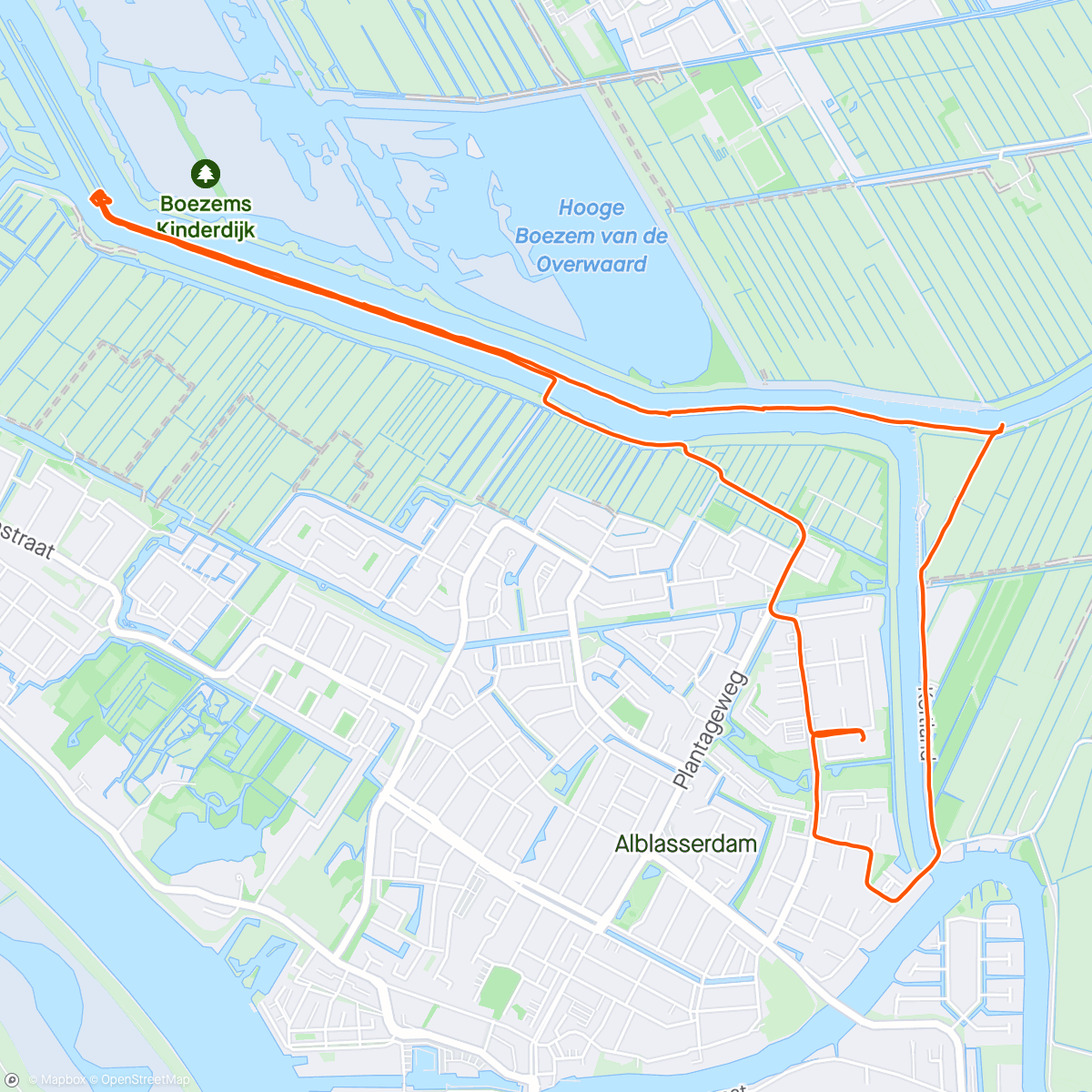 Map of the activity, Rondje Kinderdijk met Anna