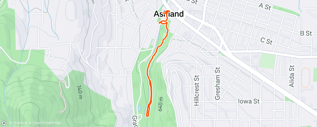 Map of the activity, Ashland, OR - Lithia Park