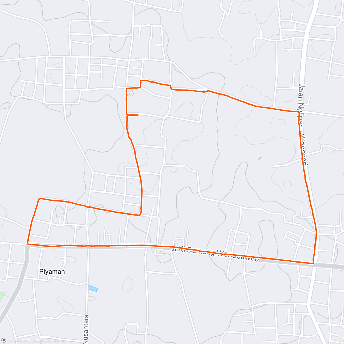 Map of the activity, Afternoon Run