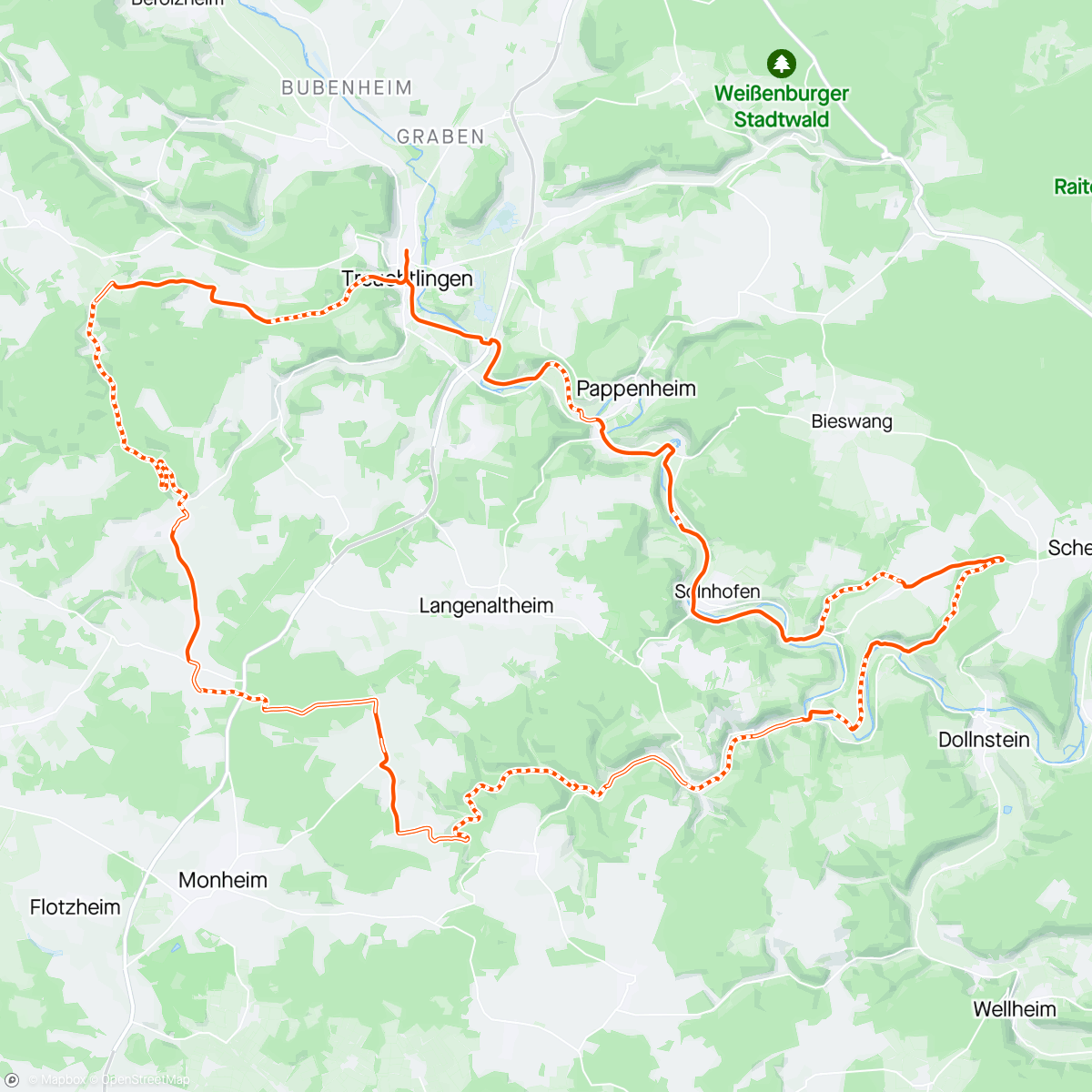 Map of the activity, Altmühltalvibes