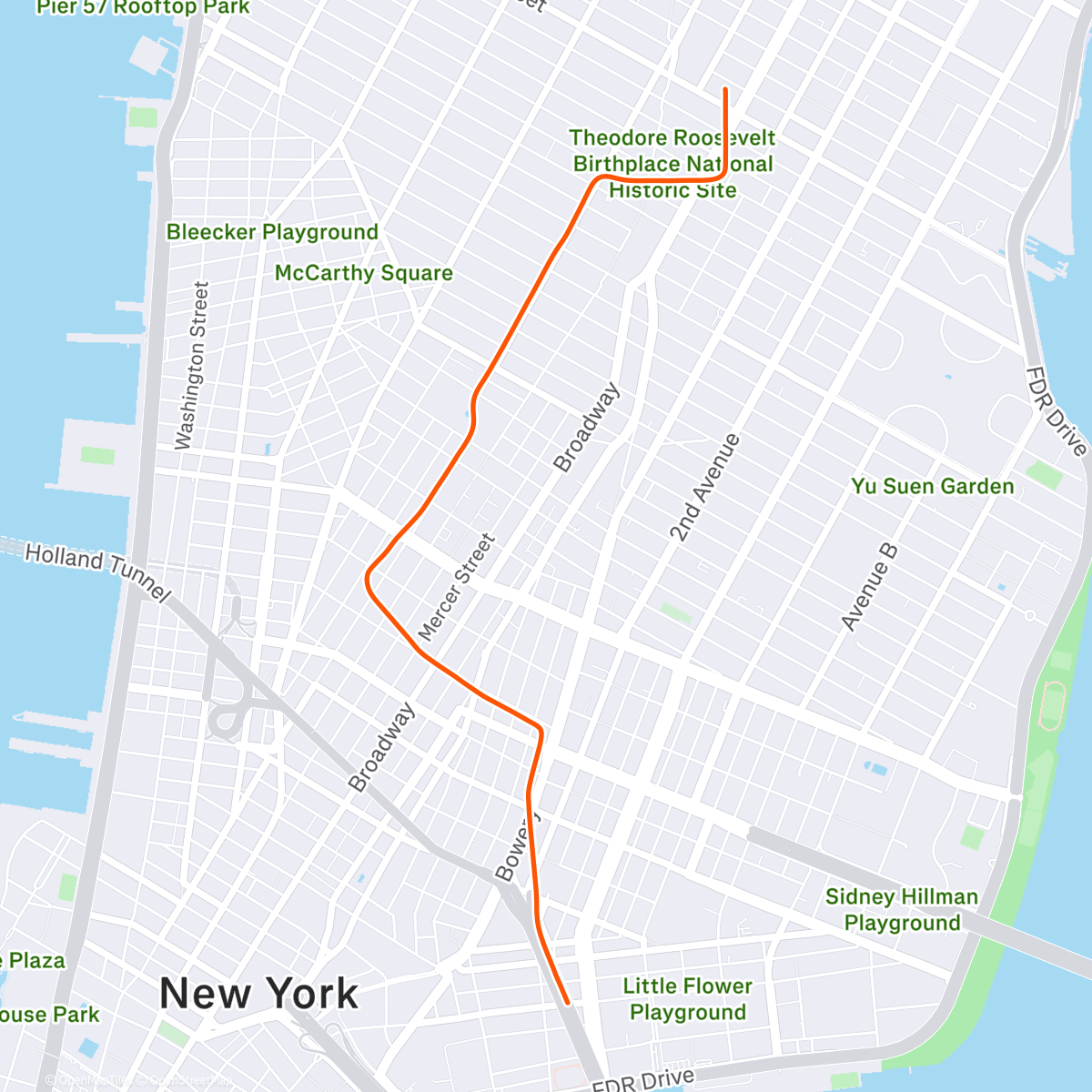 Map of the activity, Recovery - Times Square Circuit in New York