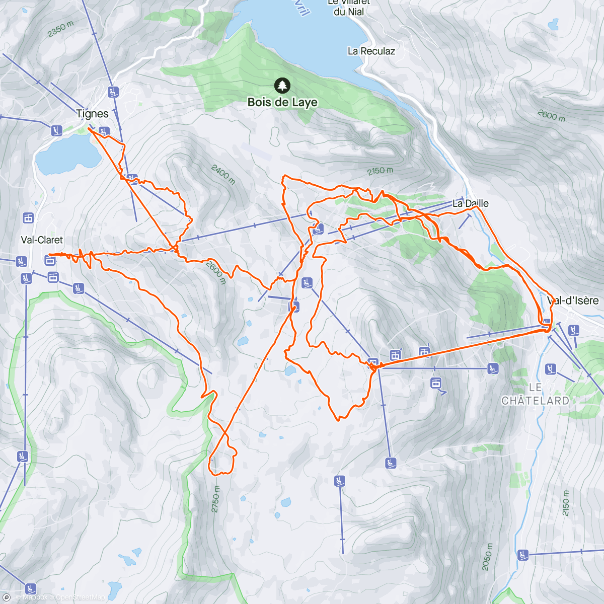 Map of the activity, Val d'Isère #2