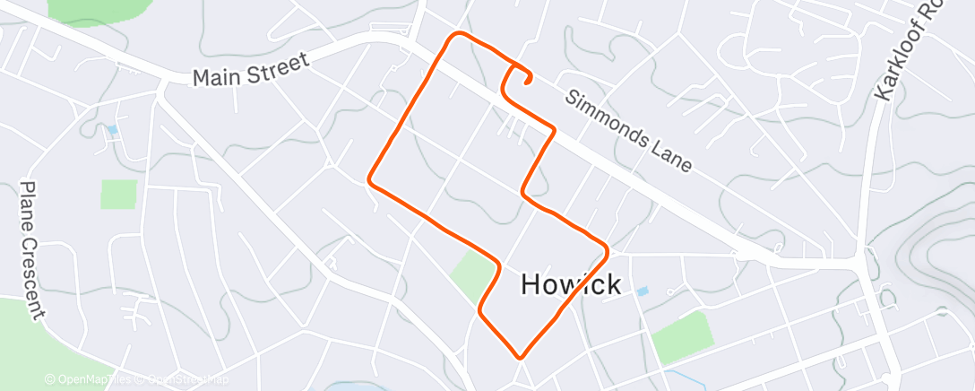 Map of the activity, Morning Walk