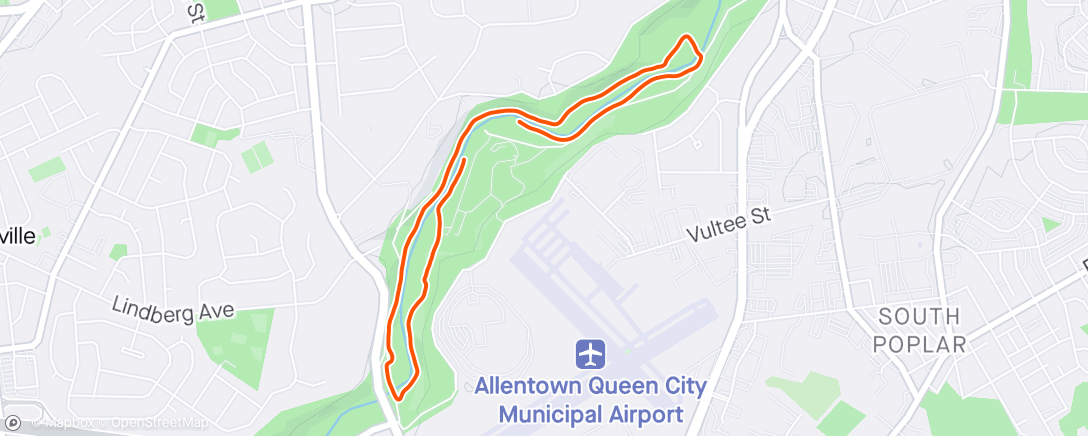 Mapa da atividade, Lehigh Valley Road Runners 5k